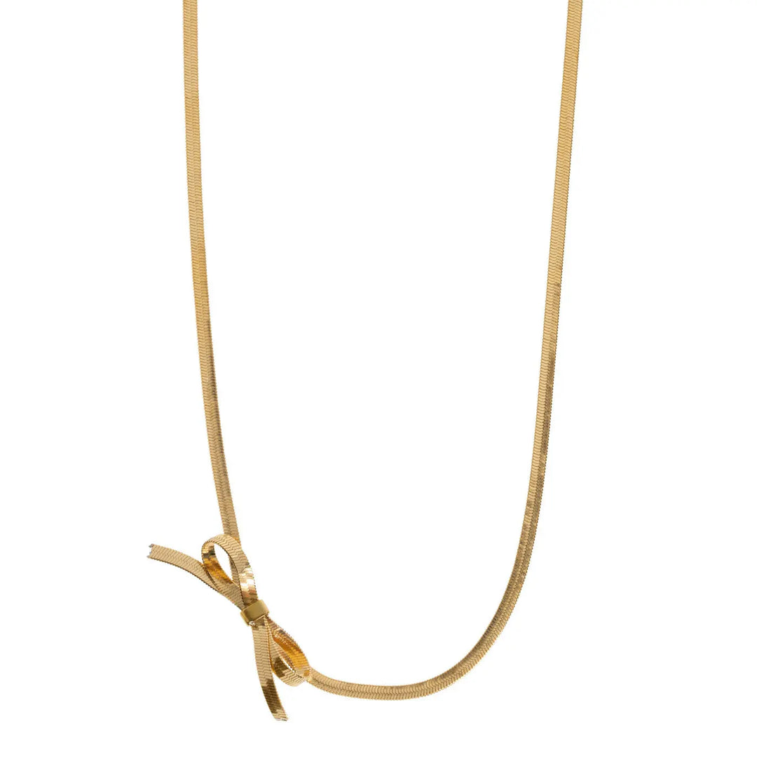 Juliette - Bow Snake Chain Necklace Stainless Steel