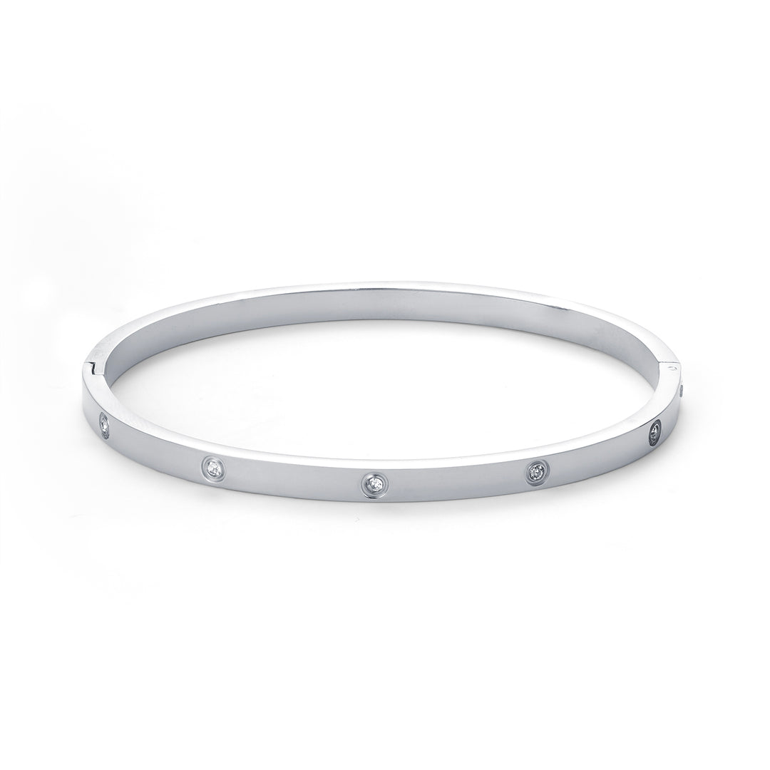 Fiona - Crystal Bangle Bracelet Stainless Steel