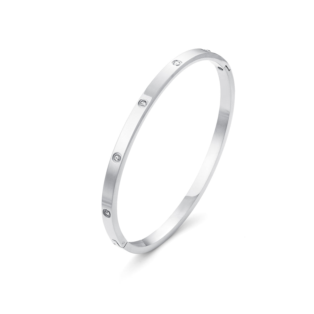 Fiona - Crystal Bangle Bracelet Stainless Steel